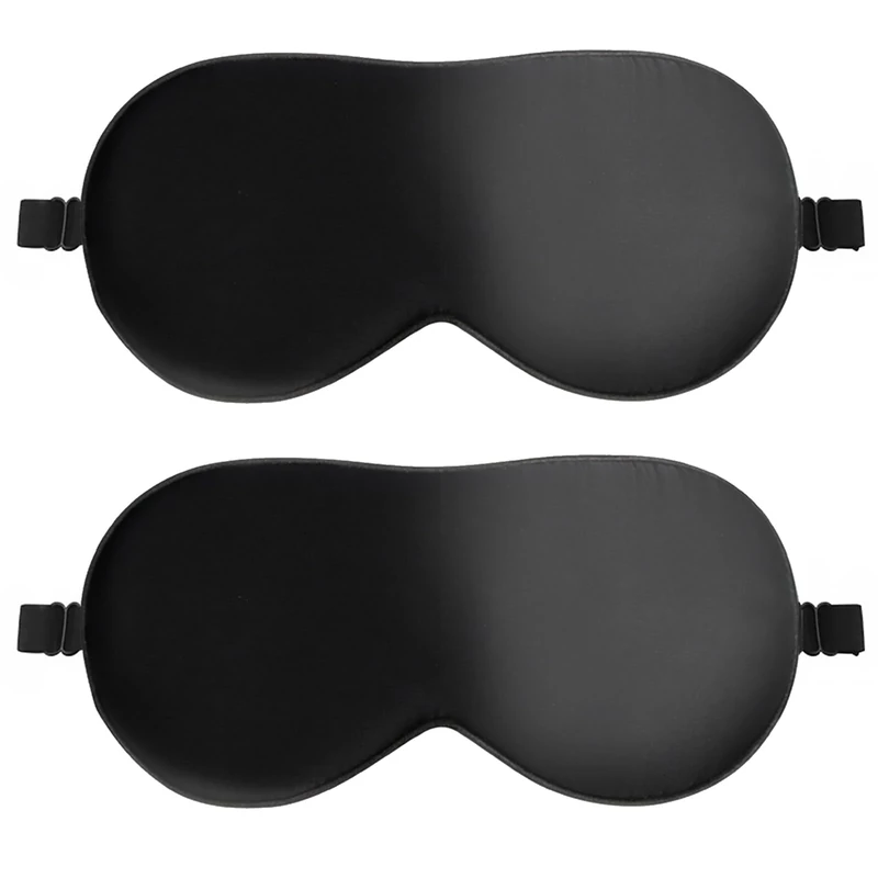 Quelcc Silk Sleep Mask 2 Pack - Light Blocking, Adjustable Strap