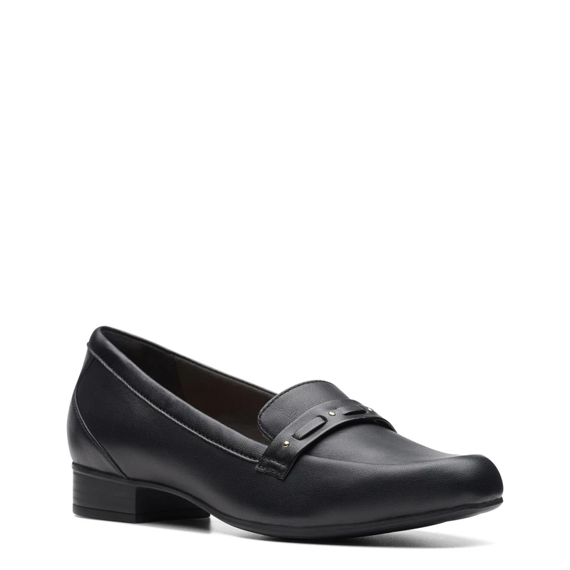 Clarks Women's Juliet Bay Loafer, Black Leather, 8