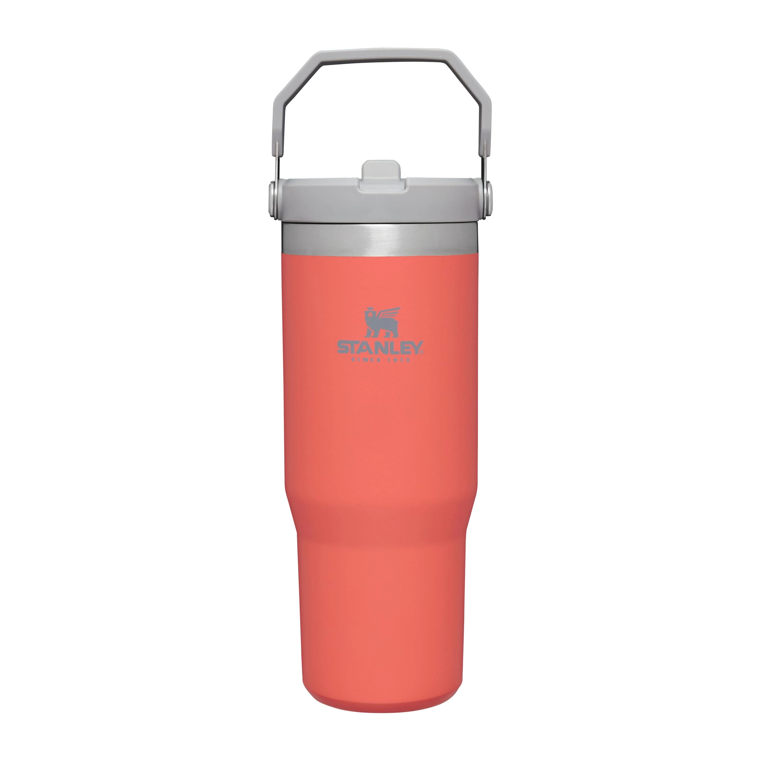 Stanley Flip Straw Tumbler 1.0 Water Bottle with Straw 0.89L - Keeps Cold for 12+ Hours - Easy to Carry - Dishwasher Safe - Stainless Steel Thermal Flask - BPA-Free Travel Mug - Guava