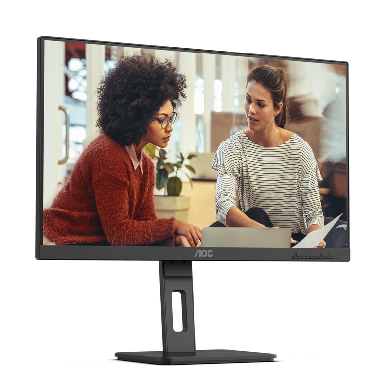 AOC 24E3QAF - 24 Zoll Full HD Monitor, Lautsprecher, höhenverstellbar (1920x1080, 75 Hertz, VGA, HDMI, DisplayPort) schwarz