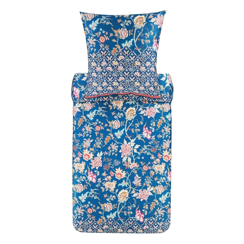 Bassetti Vicenza 9325864 Bed Linen + 2 Pillowcases Made of 100% Cotton Satin in Turquoise/Petrol B1, Dimensions: 200 x 200 cm + 2 K 80 x 80 cm