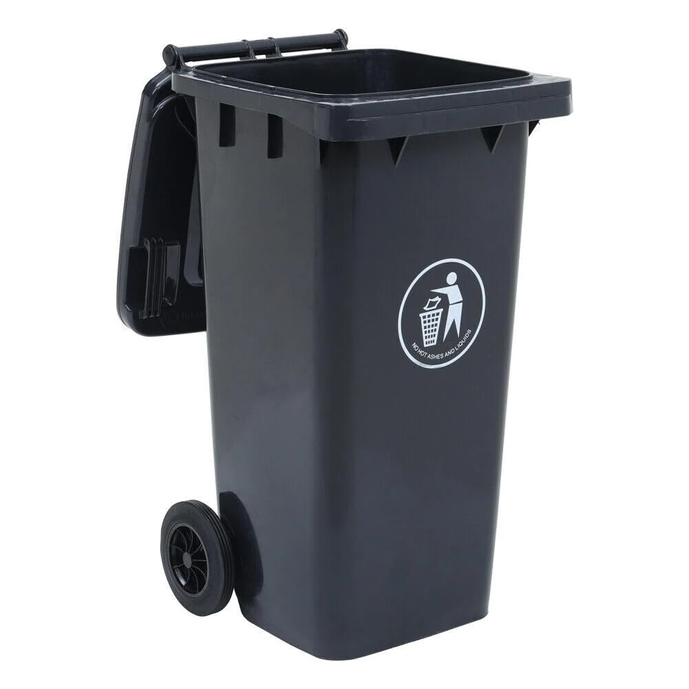 Panana Blue/Green/Black Wheelie Bin,Garden Outdoor Bin Large 240L Waste Disposal Dustins with Rubber Wheels for Commercial,Flats,Garage,Warehouse,Industrial(Black)