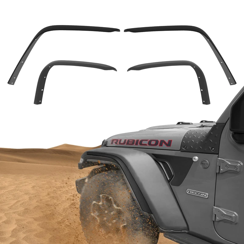 LitMiRaCle Fender Flare Delete Kit Maximum Clearance, Front & Rear Steel Wheel Liner Off-Road Wheel Flares Liner Fits 2018-2023 Je-ep Wrangler JL, 4PCS