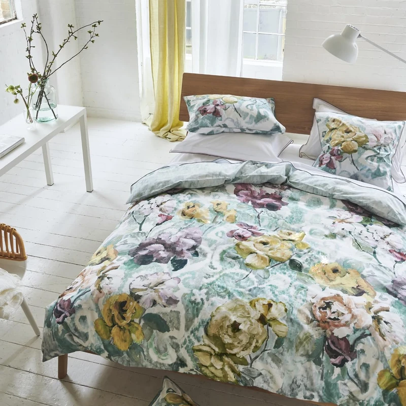Cotton Percale Printed Tapestry Flower Duvet Cover 140 x 200 cm Designers Guild