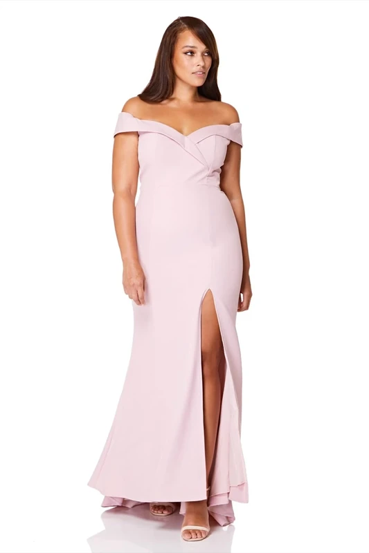 Jarlo London Women's Bella Bardot Maxi Dress, Orignal Pink, 10