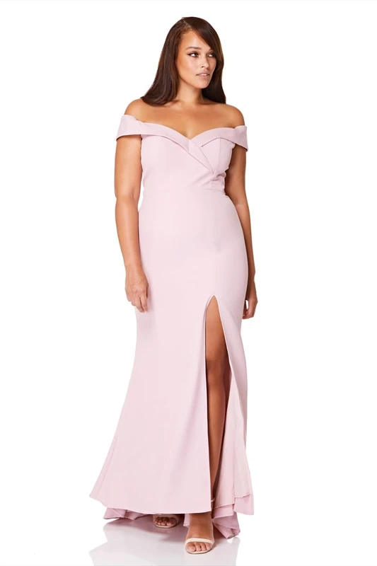 Jarlo London Women's Bella Bardot Maxi Dress, Orignal Pink, UK 10.5 - Image 1
