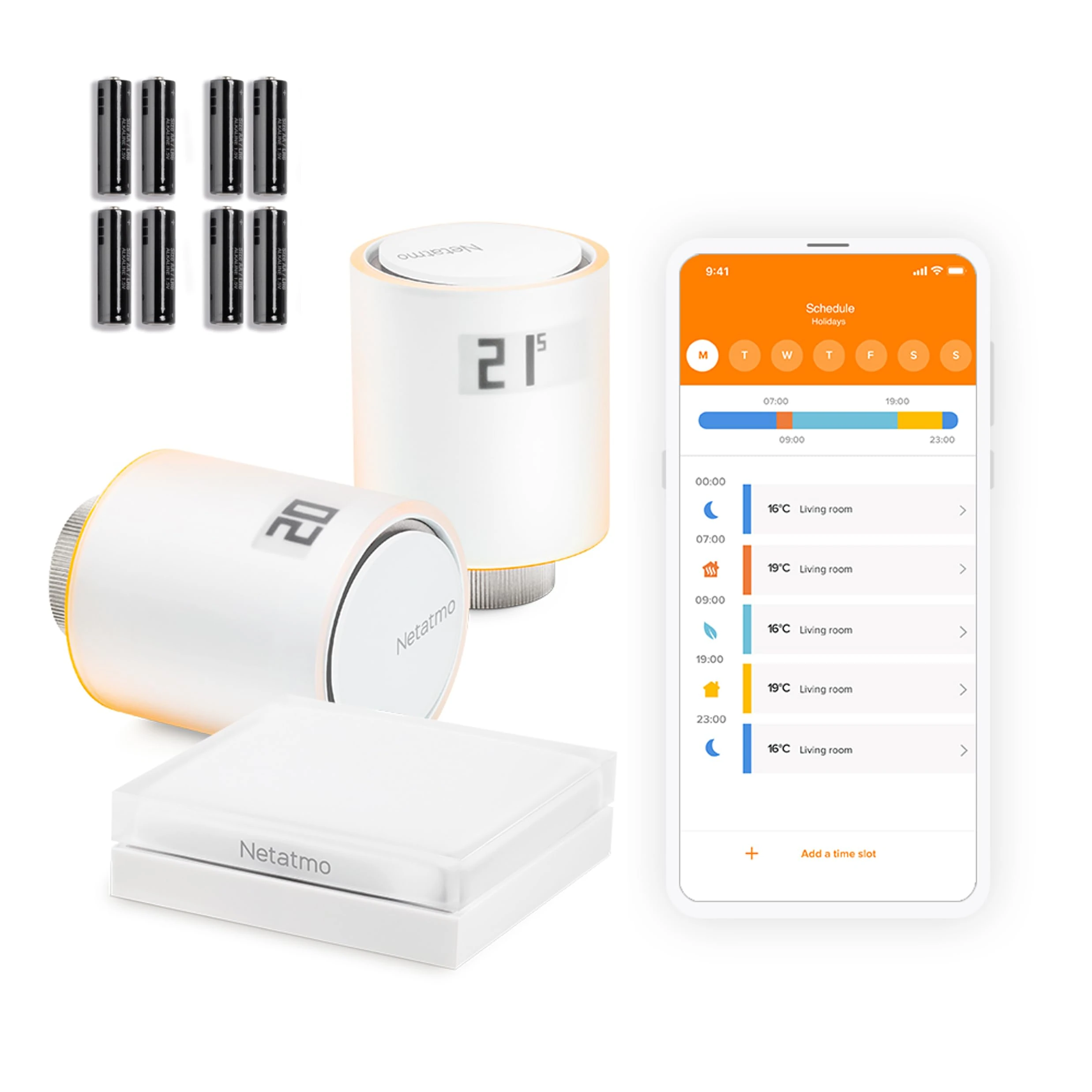 Netatmo NVP-AMZ Smart WiFi Radiator Thermostats Starter Pack for Controlling Radiators (without Own Heating System), Save Energy & Increase Comfort