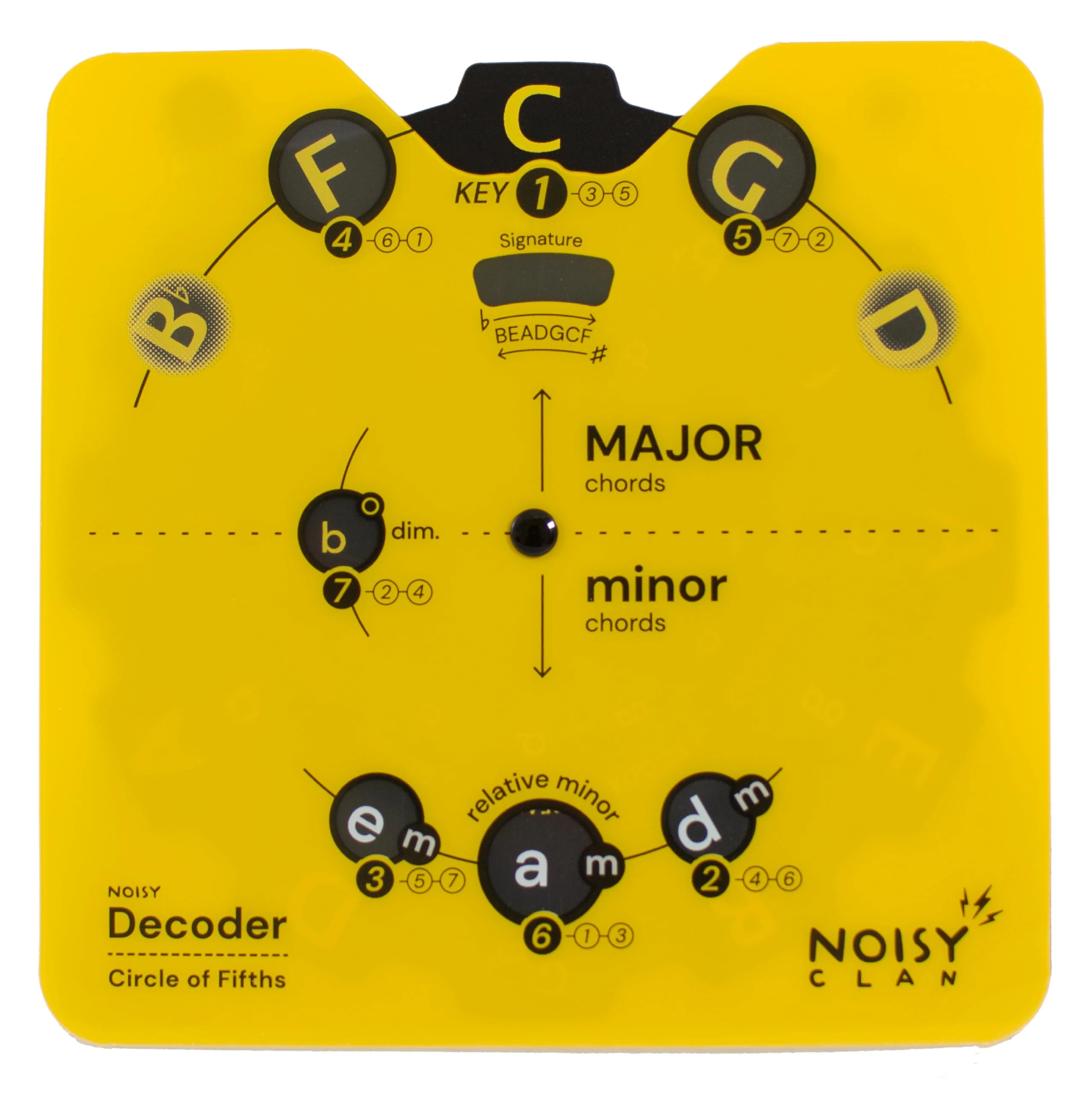 Circle of Fifths Wheel Tool with Built-In Stand - Back to School Music Learning Tool - Music Theory Chord & Key Decoder for All - Progressions, Scales & Keys - Tool for Guitar, Piano, Ukulele & more