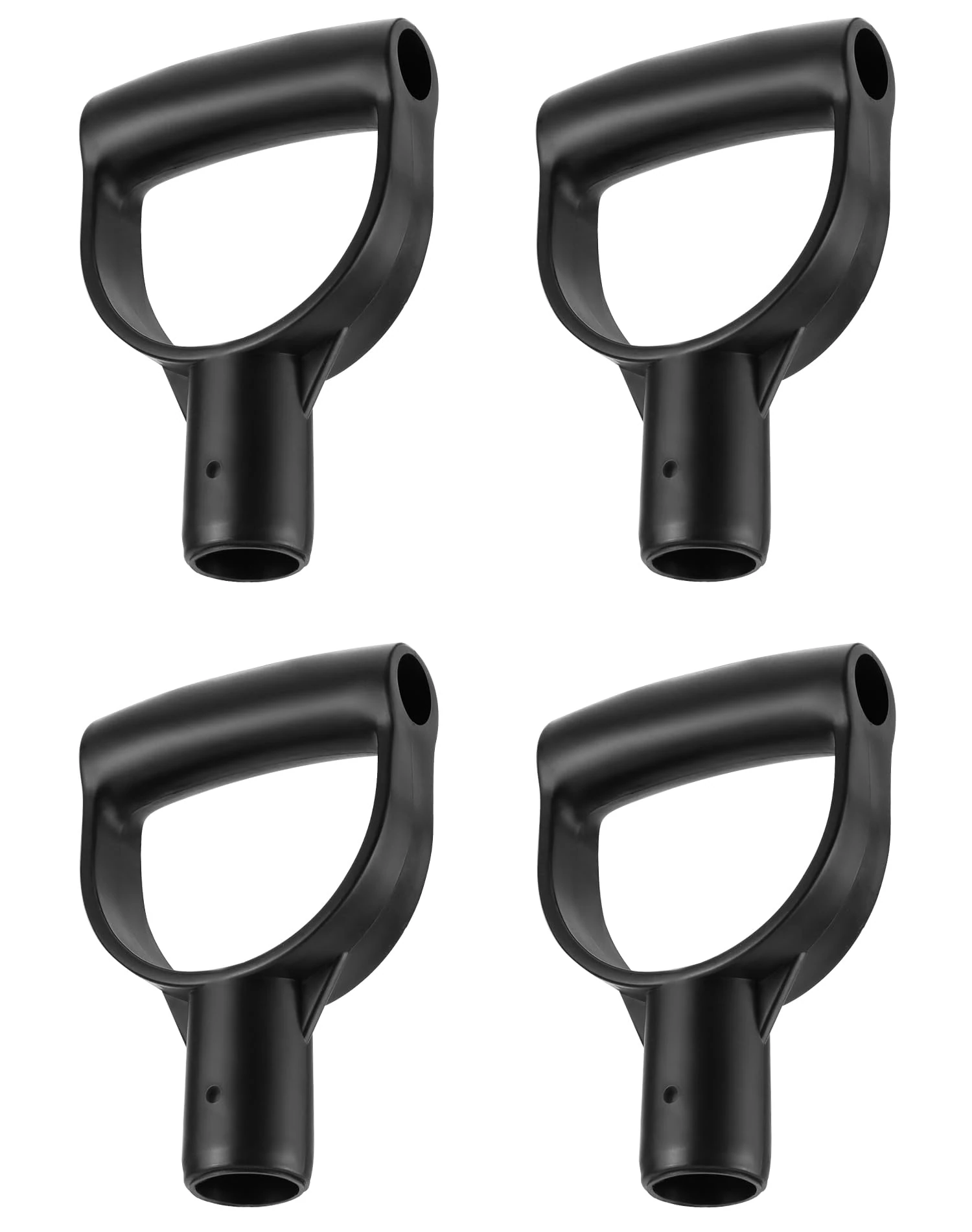 QWORK Shovel D Grip Handle, 4 Pack 1-1/8" Inside Diameter PVC D Shaped Grip Shovel Handle Replacement for Digging Raking Tools, WD30567