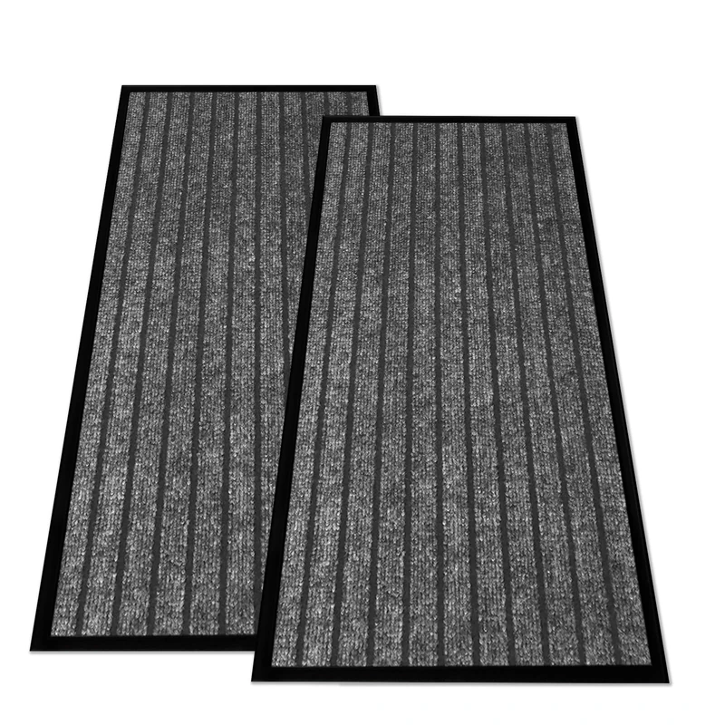 Hafaa Grey Door Mat 2 Pack 80x300 cm Water Absorbent Rubber Mat