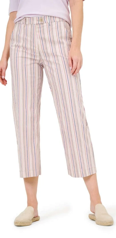 Raphaela by Brax Women's Lorella Culotte Multicolor Seersucker Slacks, Light Rose, 36W x 30L