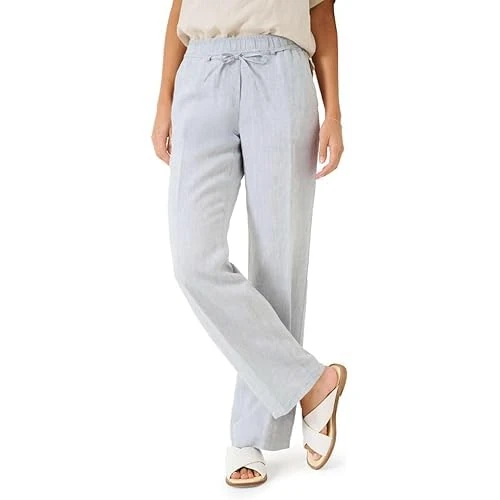 BRAX Women's Style Farina Linen Trousers with Casual Silhouette Slacks, Khaki, 32W x 32L