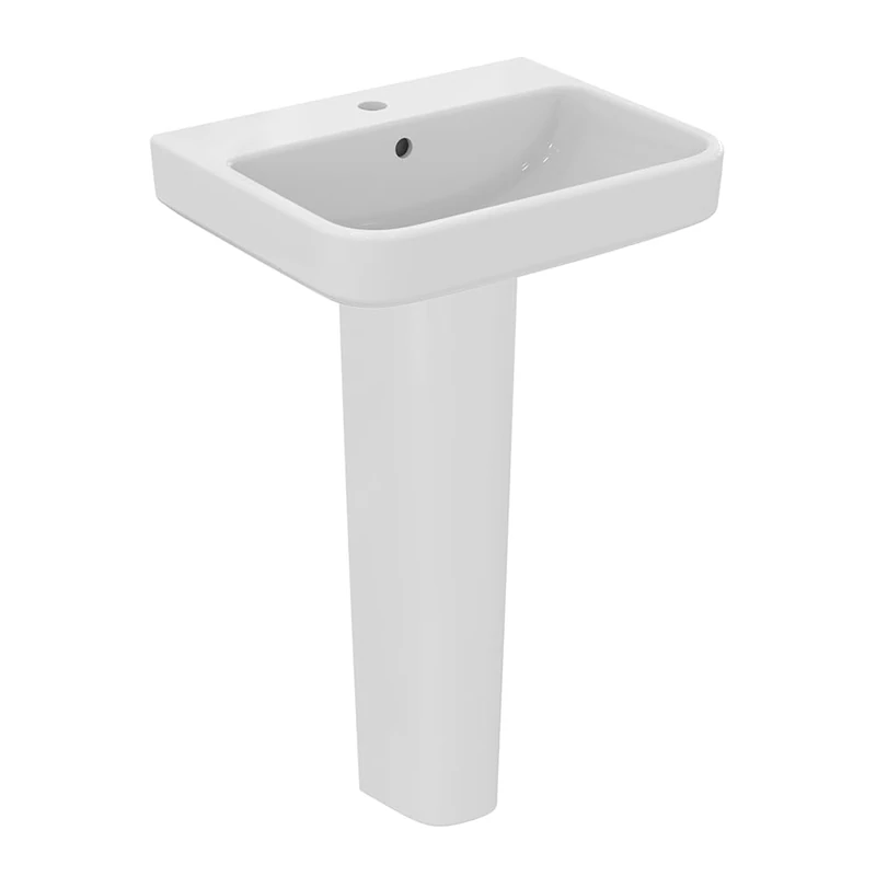 Ideal Standard i.Life B 55cm Full Pedestal Bathroom Sink/Basin, 1 Tap Hole, E256101, White
