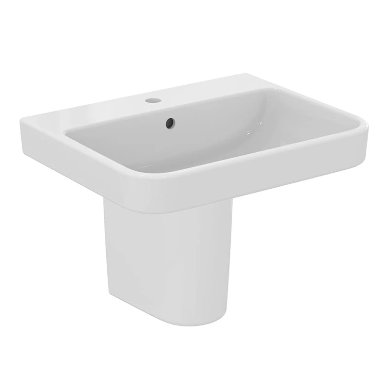 Ideal Standard i.Life B 60cm Semi Pedestal Bathroom Sink/Basin, 1 Tap Hole, T460701, White