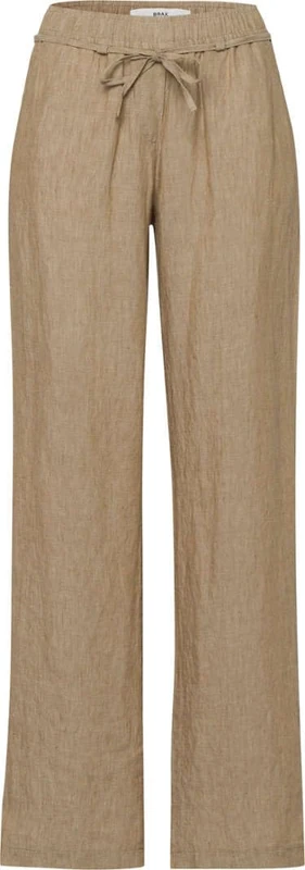 BRAX Women's Style Farina Linen Trousers with Casual Silhouette Casual Trousers, Sand, 34W x 30L