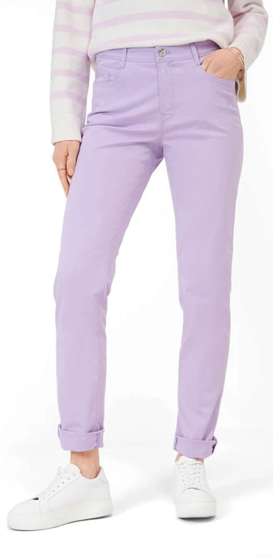 BRAX Women's Style Mary Elegant-Sportive Five-Pocket Trousers Slacks, Pale Lilac, 31W x 30L