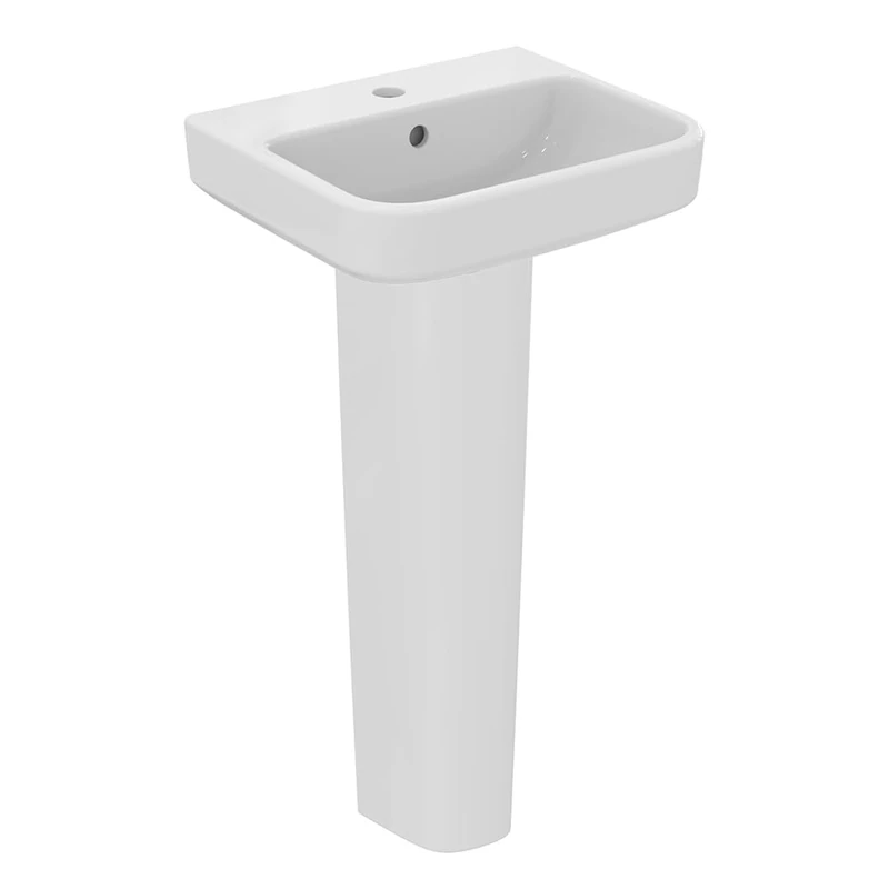 Ideal Standard i.Life B 45cm Full Pedestal Cloakroom Sink/Basin, 1 Tap Hole, E260201, White