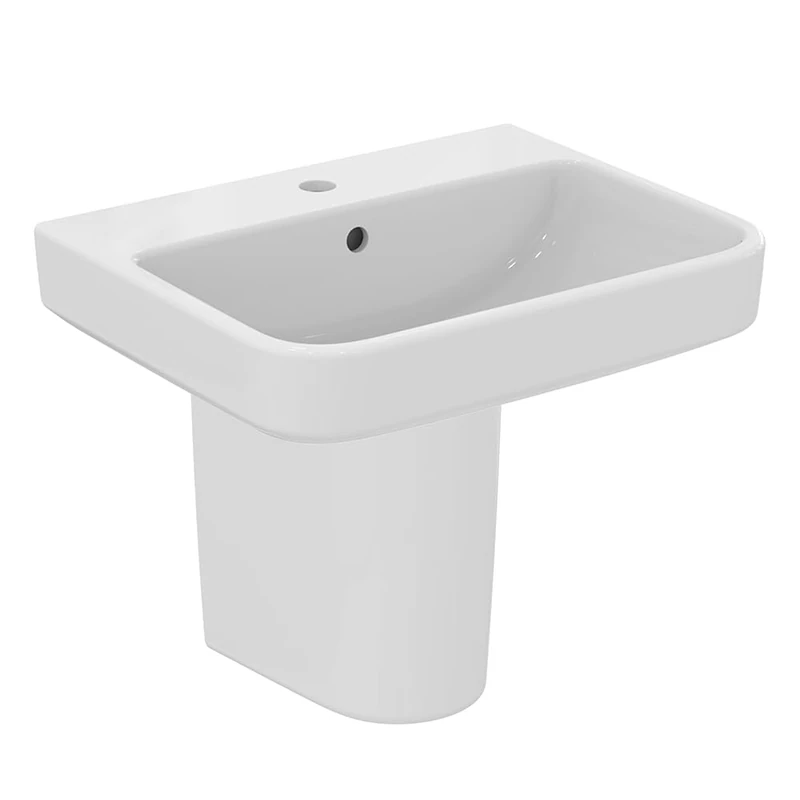 Ideal Standard i.Life B 55cm Semi Pedestal Bathroom Sink/Basin, 1 Tap Hole, E256101, White