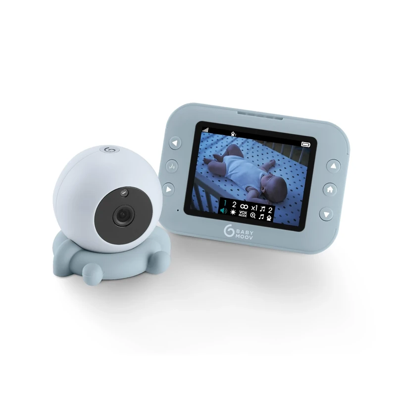 Babymoov YOO Roll Baby Monitor with Camera and Night Vision, Wireless, Rechargeable with 10 hour battery life, Quality 3.5" screen, Talkback, Lullabies, 300m range, 2x Zoom