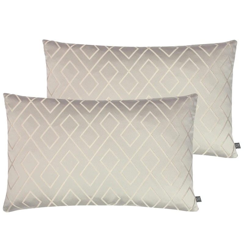 Prestigious Textiles Pivot Feather Filled Cushions Twin Pack, Pumice, 40 x 60cm - Image 1