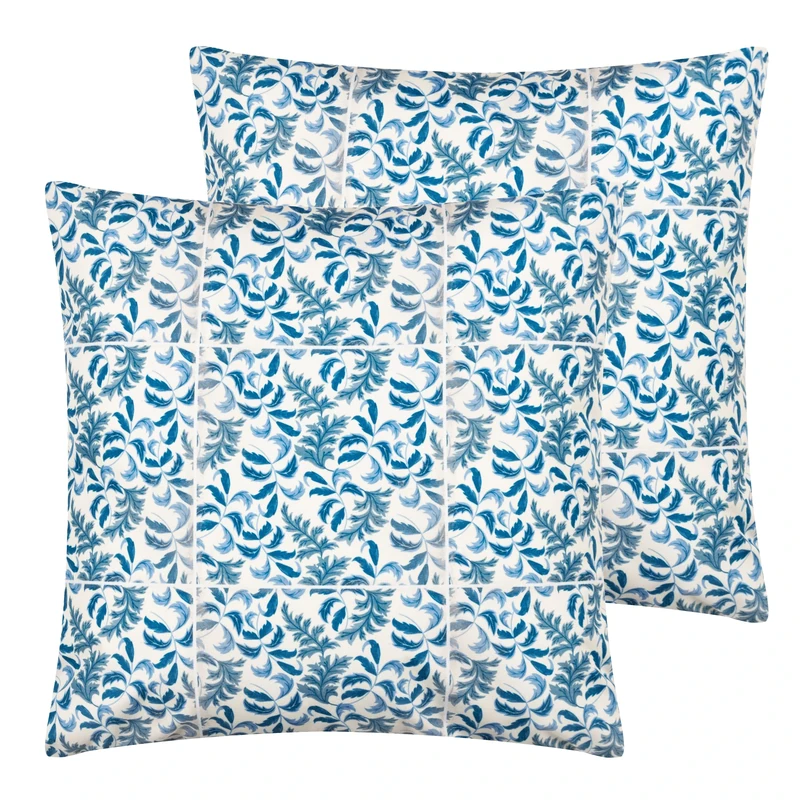 Paoletti Minton Tiles Outdoor Cushions Twin Pack