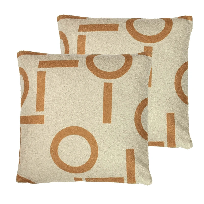 furn. Shearling Circa Feather Filled Cushions Twin Pack,43 x 43cm - Image 1