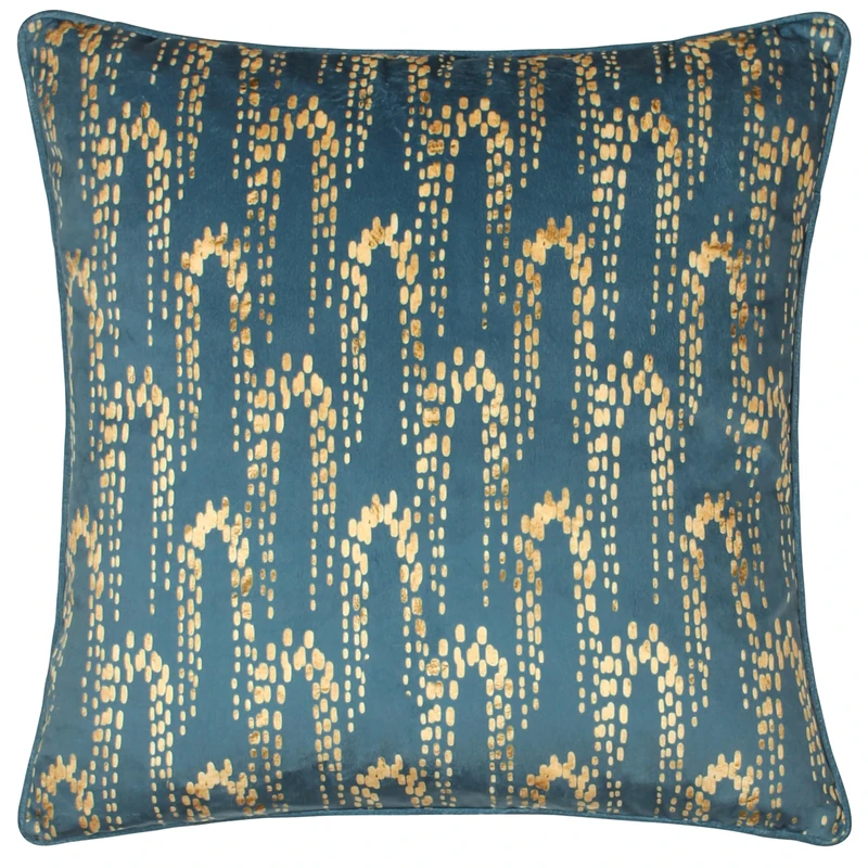 furn. Wisteria Feather Filled Cushions Twin Pack, Petrol, 50 x 50cm