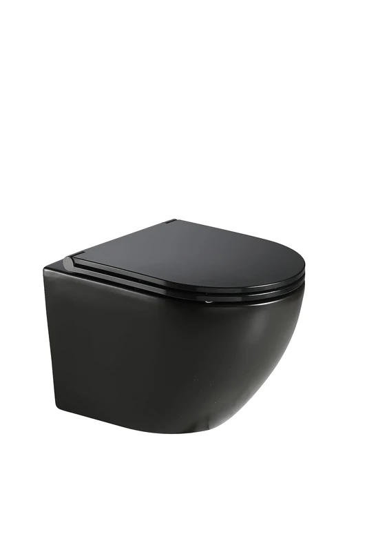 Aquore BTW Genua Hanging Toilet - Black Matt Rimless - Image 1
