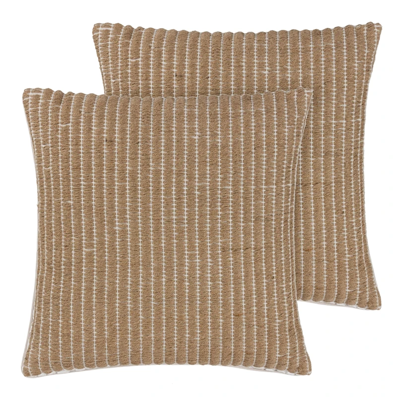 Yard Weaves Stripe Feather Filled Cushions Twin Pack