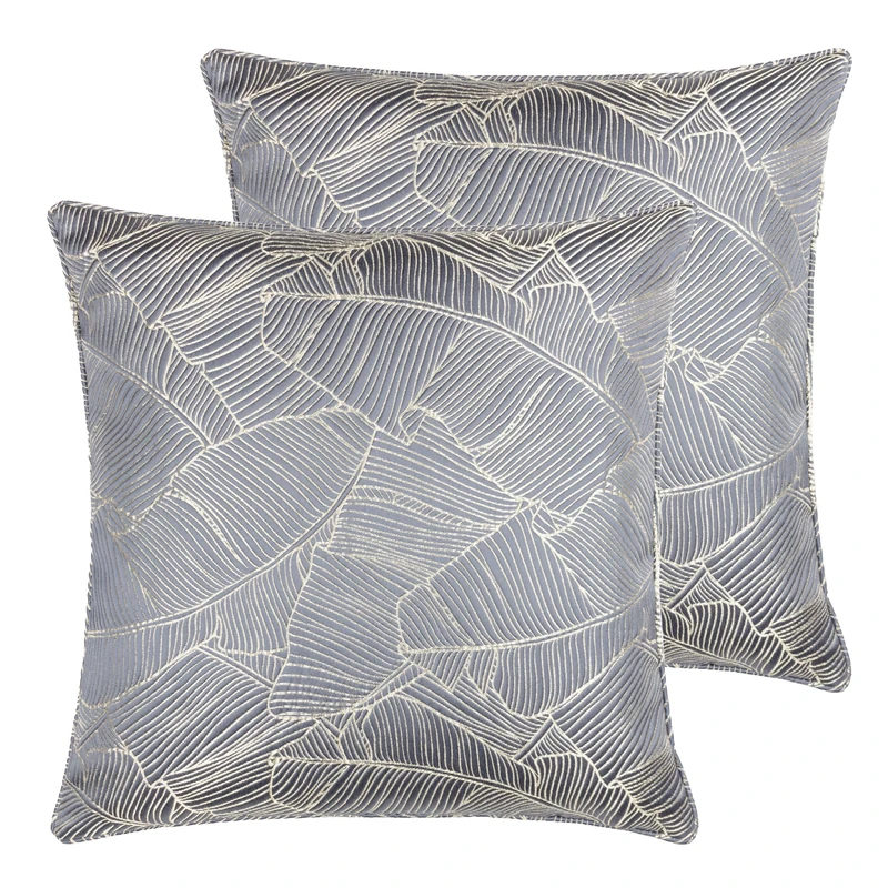 furn. Wylder Seymour Feather Filled Cushions Twin Pack, Storm Blue, 50 x 50cm