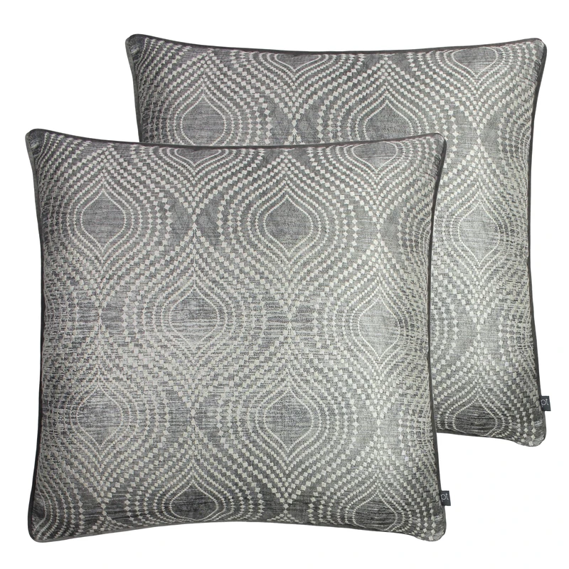 Prestigious Textiles Radiance Feather Filled Cushions Twin Pack, Otter, 55 x 55cm - Image 1