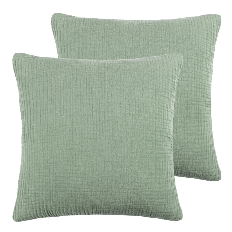 Yard Lark Feather Filled Cushions Twin Pack, Eucalyptus, 45 x 45cm
