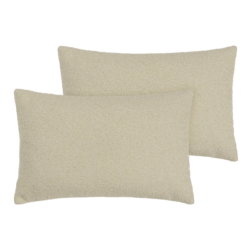 Hoem Selene Feather Filled Cushions Twin Pack, Nougat, 40 x 60cm