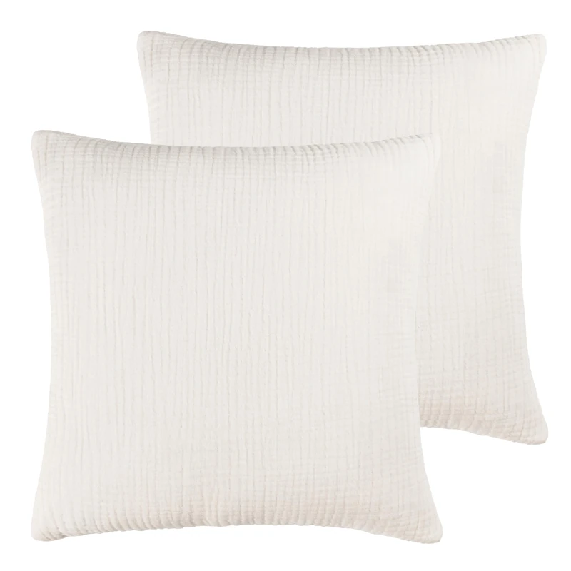 Yard Lark Feather Filled Cushions Twin Pack, White, 45 x 45cm