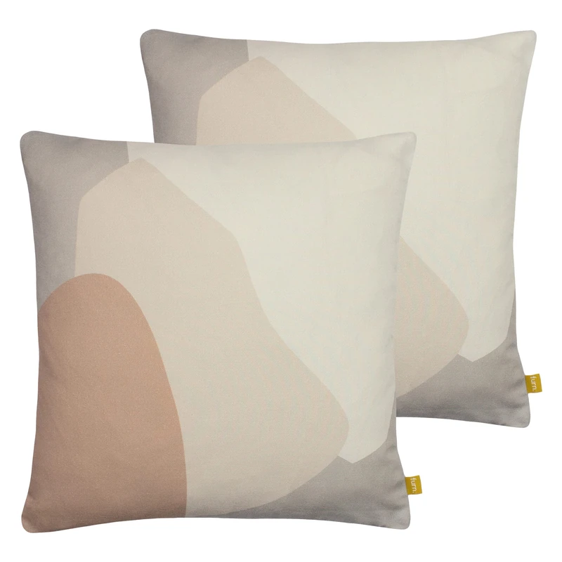 furn. Sand Pebble Feather Filled Cushions Twin Pack, Multicolour, 43 x 43cm