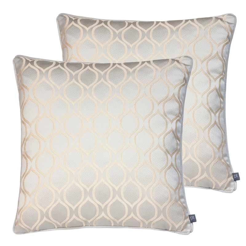 Prestigious Textiles Solitaire Feather Filled Cushions Twin Pack, Pumice, 50 x 50cm