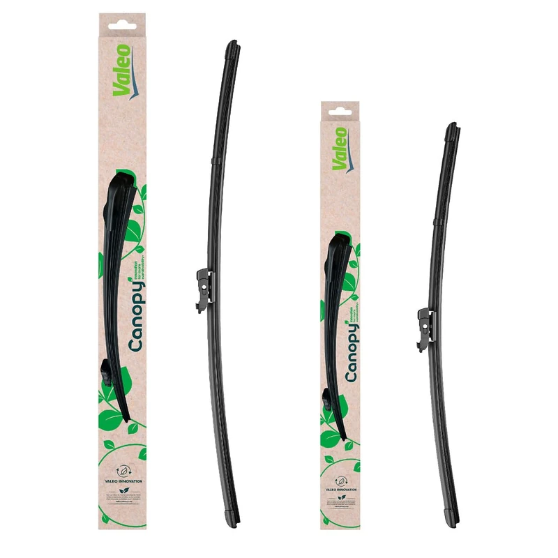 VALEO CANOPY Wiper - Flat Wiper Blade Kit Made from Natural and Recycled Materials CAN86+CAN61 - Front - Lengths: 26 inches+22 inches - (Set of 2 Wiper Blades)
