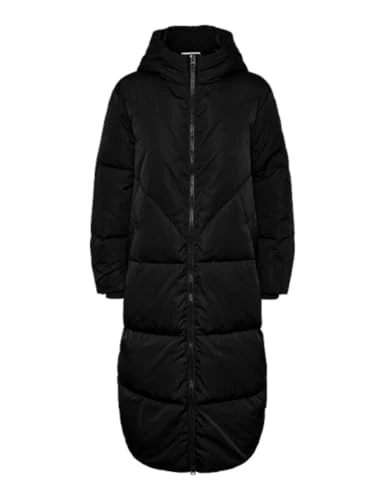 YAS Women's irima LS Long Down Coat S. Noos Buffer, Black, L