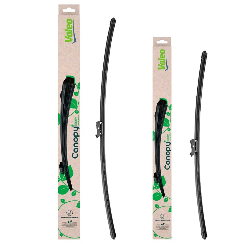 VALEO CANOPY Wiper - Flat Wiper Blade Kit Made from Natural and Recycled Materials CAN96+CAN86 - Front - Lengths: 30 inches+26 inches - (Set of 2 Wiper Blades)