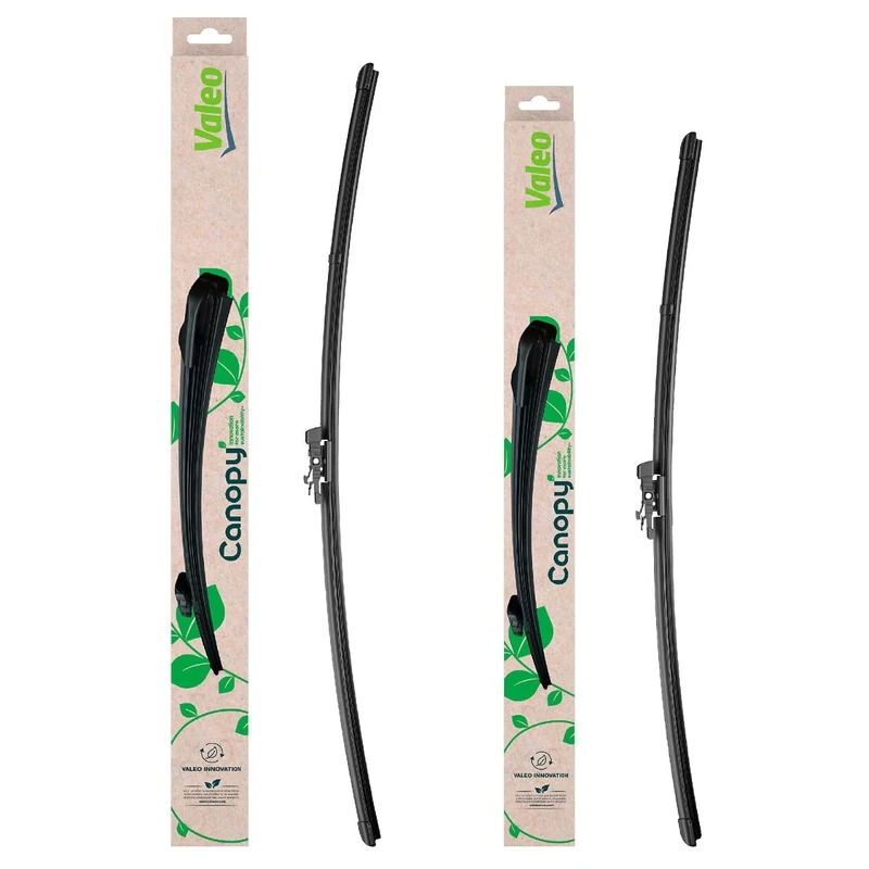 VALEO CANOPY Wiper - Flat Wiper Blade Kit Made from Natural And Recycled Materials CAN90+CAN85 - Front - Lengths: 28 inches+26 inches - (Pack of 2)