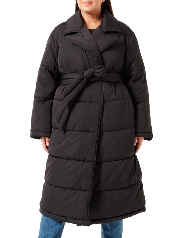 YAS Women's luffa Ls Padded Coat S. Noos Buffer, Black, XS