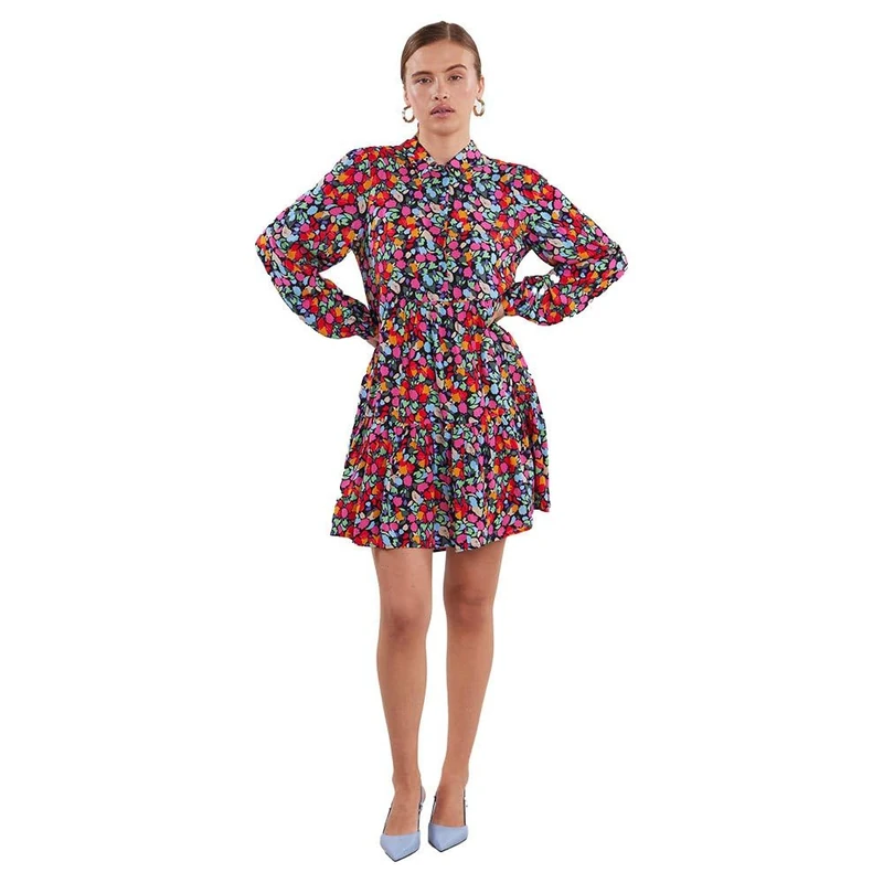 Y.A.S Women's Yasalira Ls Shirt Dress S. Noos, Garden Topiary/AOP:Small Flower Print, XS