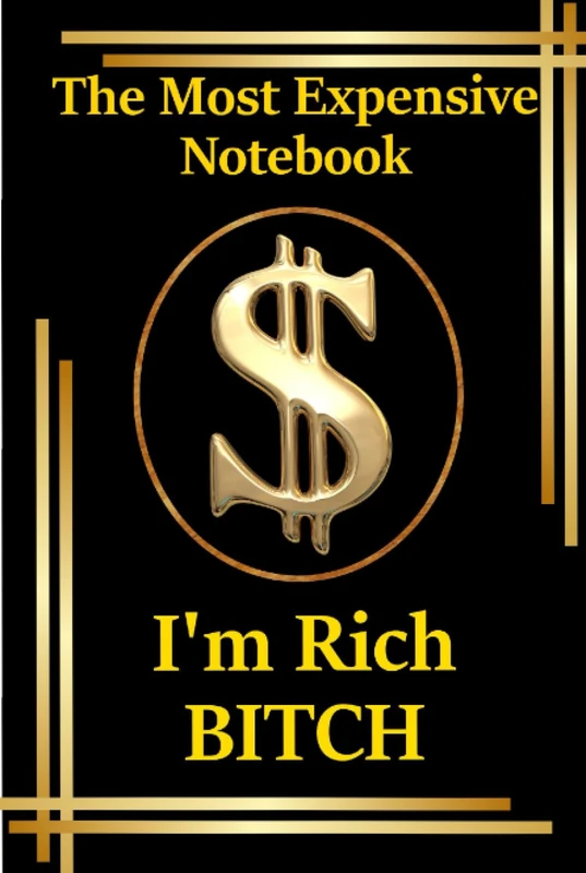 The Most Expensive Notebook I'm RICH BITCH: Size: 6x9 inch, checkered pages, Funny gift, expensive, show off, are you soft? - Image 1