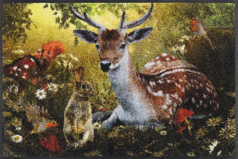 wash+dry Forest Whisper Door Mat, 50 x 75 cm, Washable for Indoor and Outdoor Use - Image 1