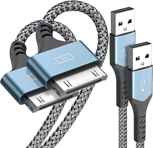 30 Pin Dock Cable [3 m + 3m Set of 2] USB Charging Cable i Pad Cable Sync Dock Connector Data Cable i Phone4 / 4S / 3GS / 3G / iPad / iPod Touch / iPod Nano / iPod Classic Charging / Data Transfer - Image 1