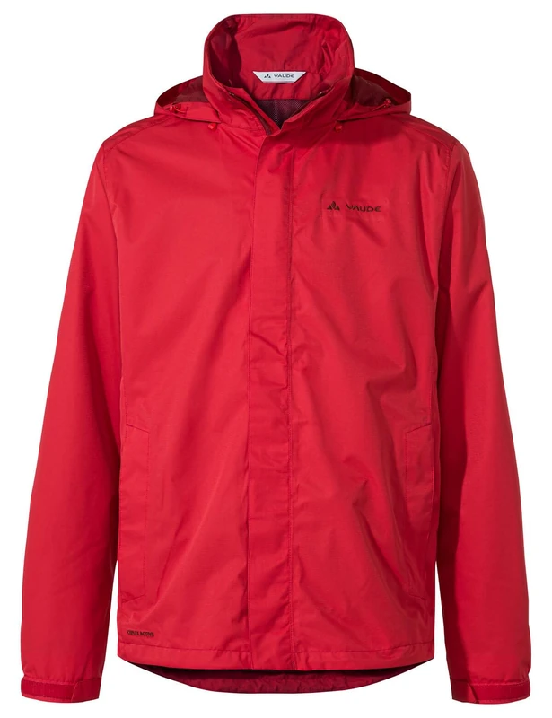 Vaude Men'S Escape Light Rain Jacket - Size S In Red, Water-Repellent Outdoor Jacket, Breathable Windbreaker With Hood, Climate-Friendly Hiking Jacket
