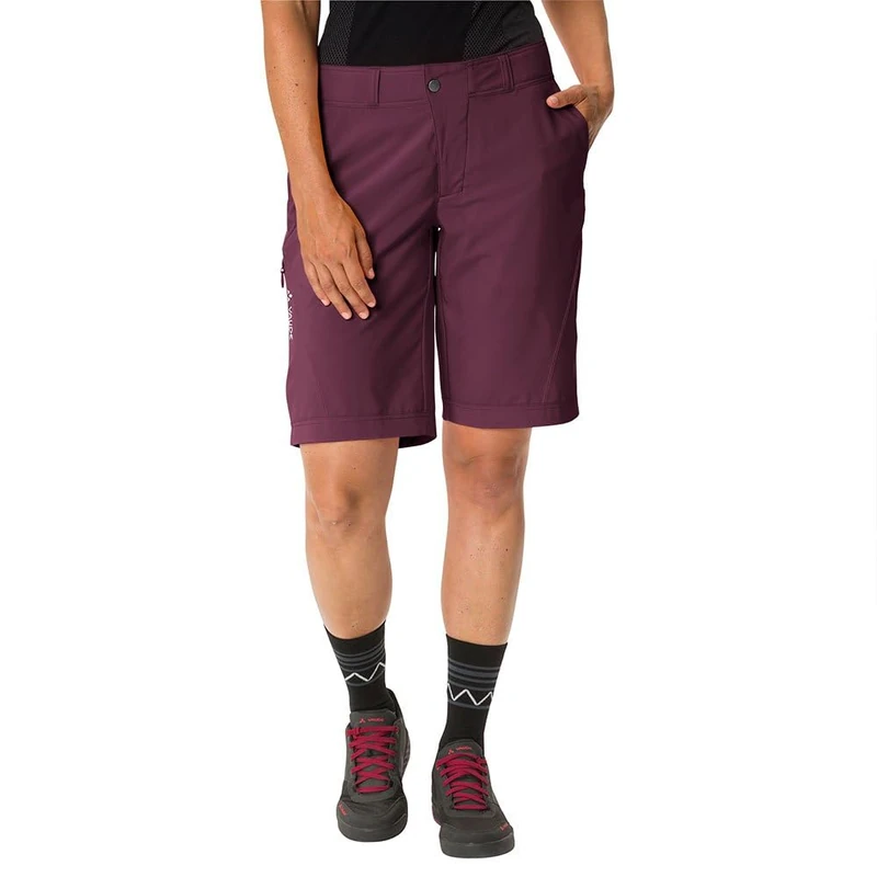 VAUDE Ledro Cycling Shorts for Women - Padded MTB Shorts with Inner Shorts - Breathable & Elastic Cycling Shorts Made from Recycled Materials, Sustainably Made