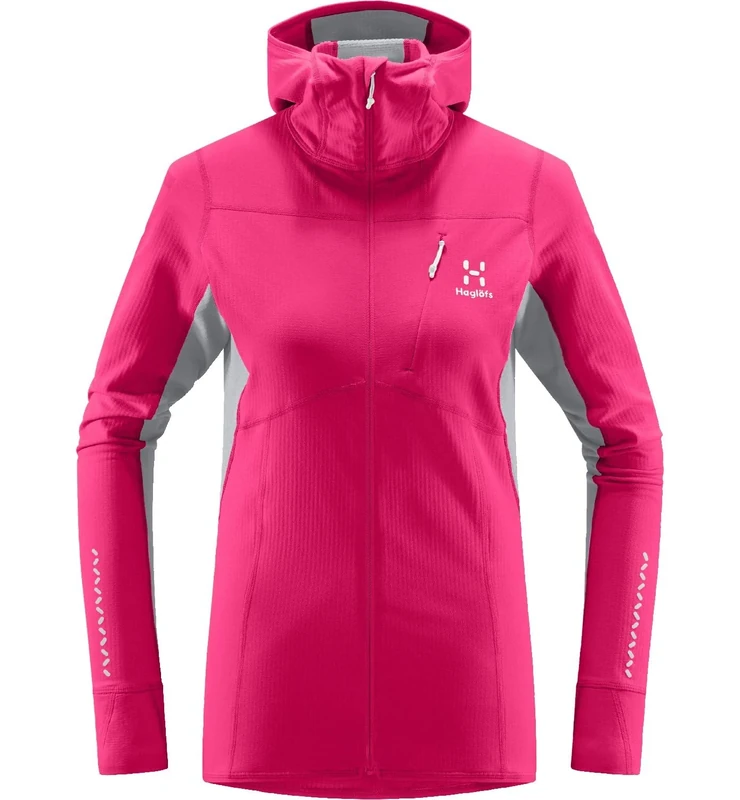HAGLOFS 605255_4UG L.I.M MID COMP HOOD WOMEN Jacket Women's ULTRA PINK/CONCRETE Size XL