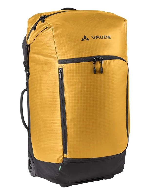 VAUDE Yellow 4-Wheel In-Line Skate Suitcase with Top & Side Handles, Zipper Lock, Built-in Organizational Compartments, Waterproof, Polyester, 2546g, Standard Size