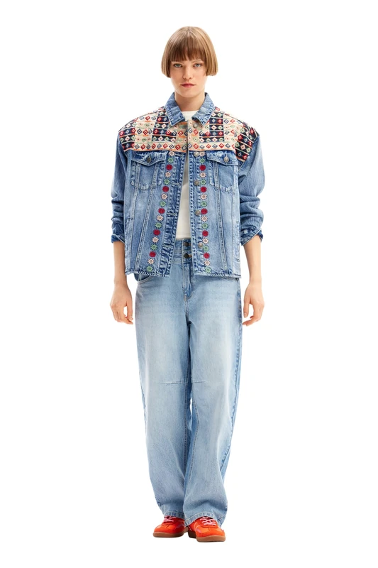 Desigual Women's CHAQ_Donis Woman Denim Trucker Jacket, Blue, S